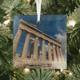Monuments The Parthenon, Greece Glass Ornament