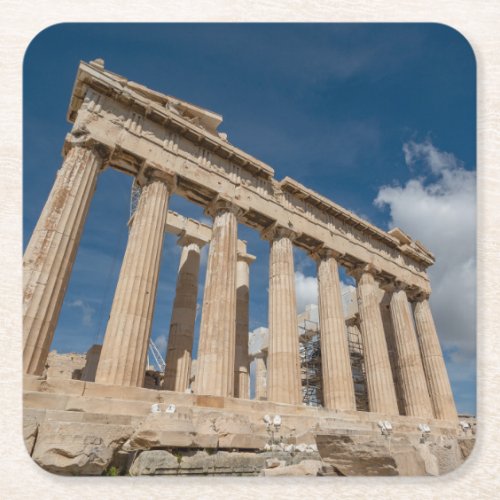 Monuments  The Parthenon Greece Square Paper Coaster