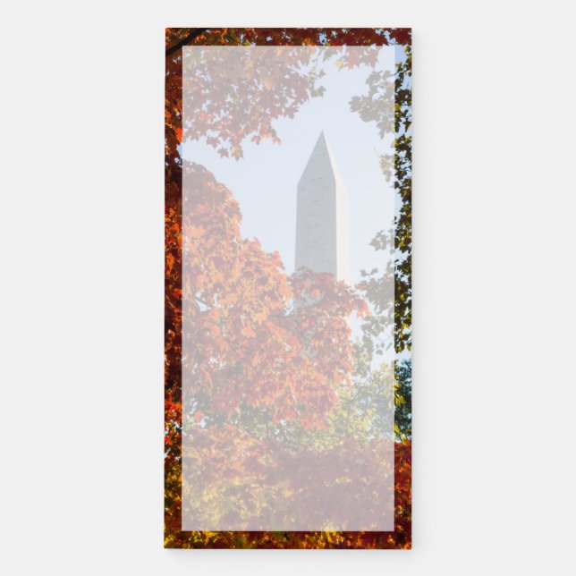 Monuments | Washington Monument in Autumn Magnetic Notepad (Front)