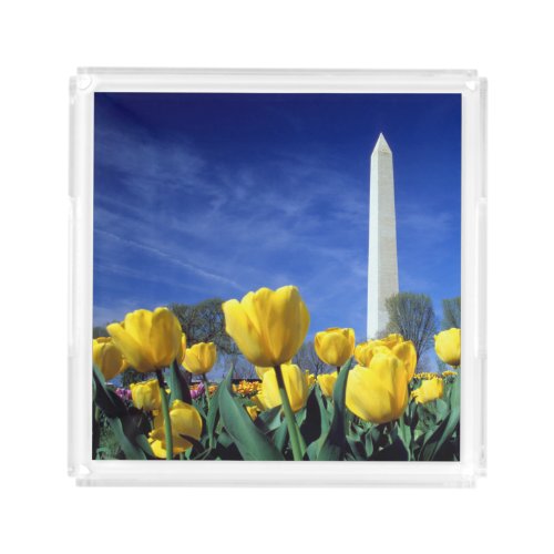 Monuments  Washington Monument in Spring Acrylic Tray