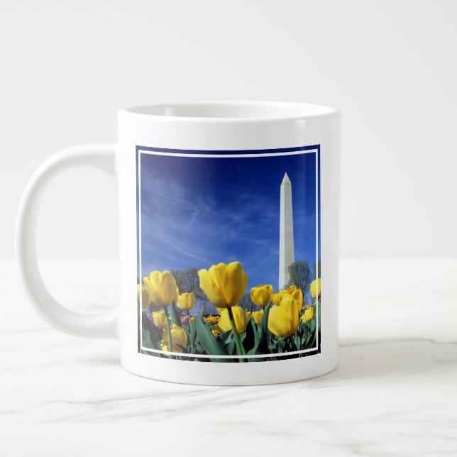 Monuments | Washington Monument in Spring Giant Coffee Mug (Left)