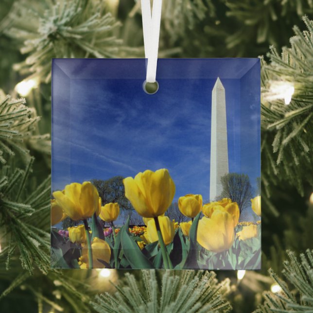 Monuments | Washington Monument in Spring Glass Ornament (Insitu)