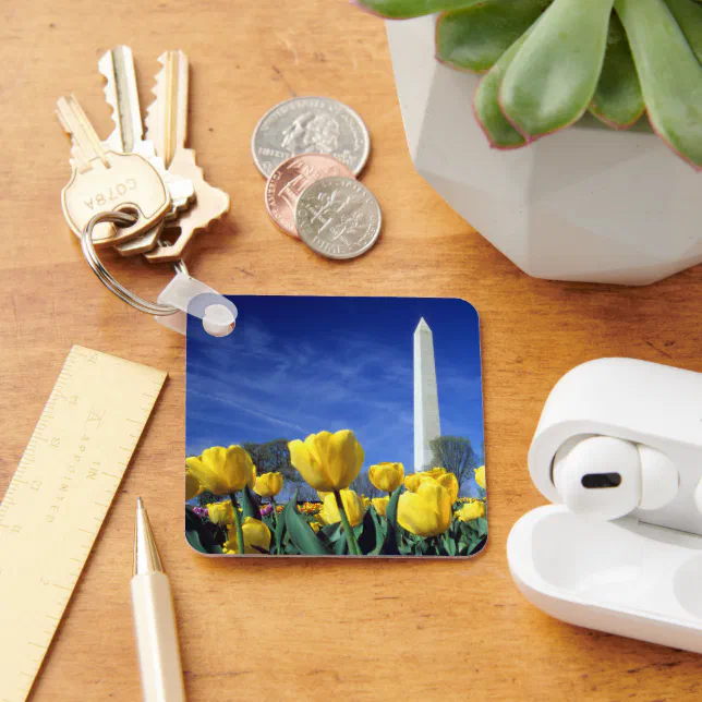 Monuments | Washington Monument in Spring Keychain | Zazzle