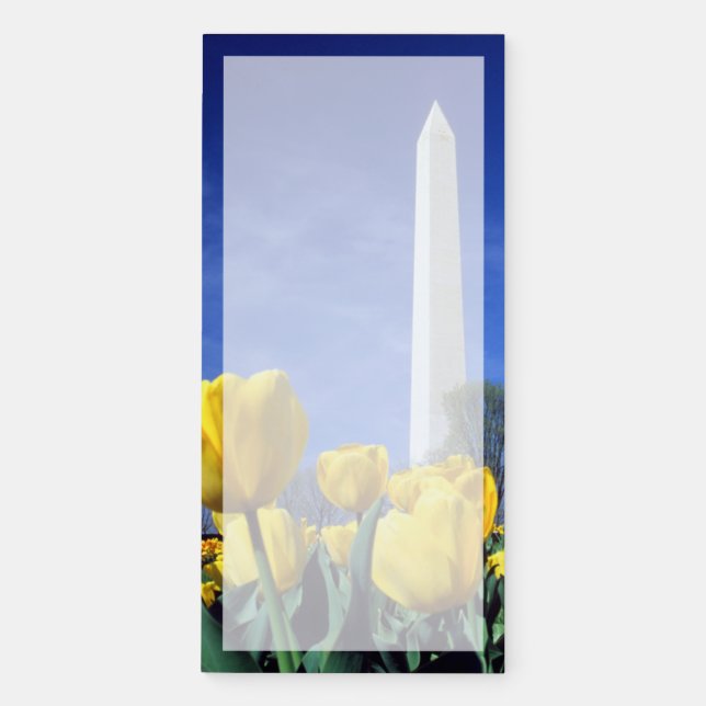 Monuments | Washington Monument in Spring Magnetic Notepad (Front)