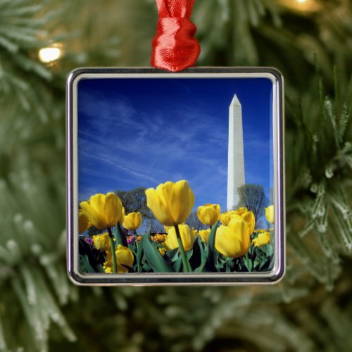 Monuments  Washington Monument in Spring Metal Ornament