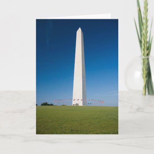 Monuments  Washington Monument with Flags Card