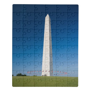 Monuments   Washington Monument with Flags Jigsaw Puzzle