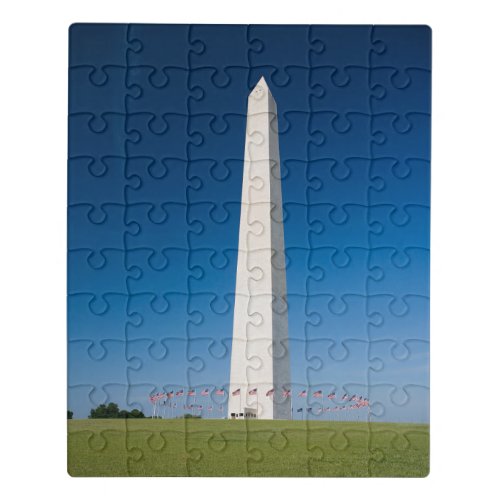 Monuments  Washington Monument with Flags Jigsaw Puzzle