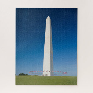 Monuments   Washington Monument with Flags Jigsaw Puzzle