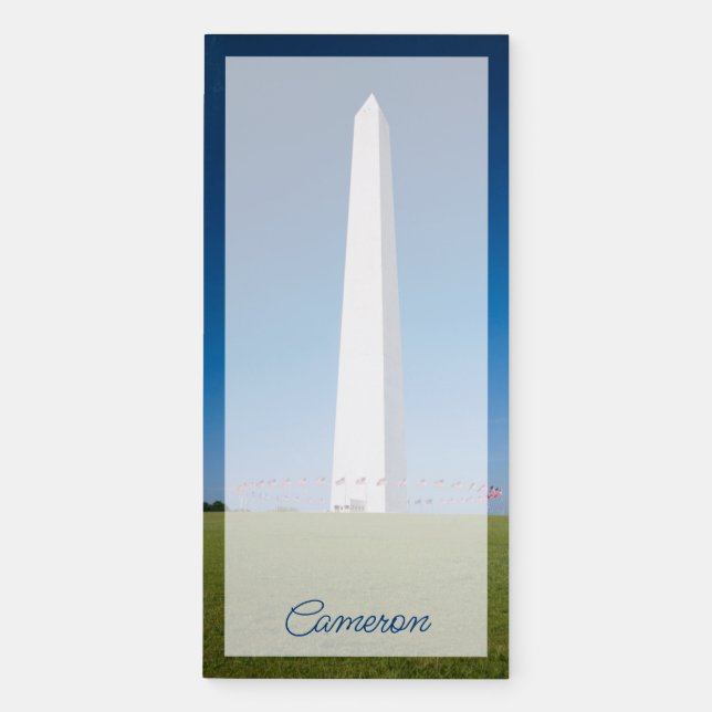 Monuments | Washington Monument with Flags Magnetic Notepad (Front)
