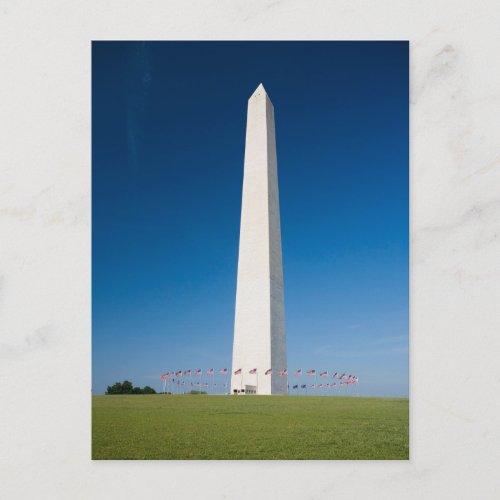 Monuments  Washington Monument with Flags Postcard