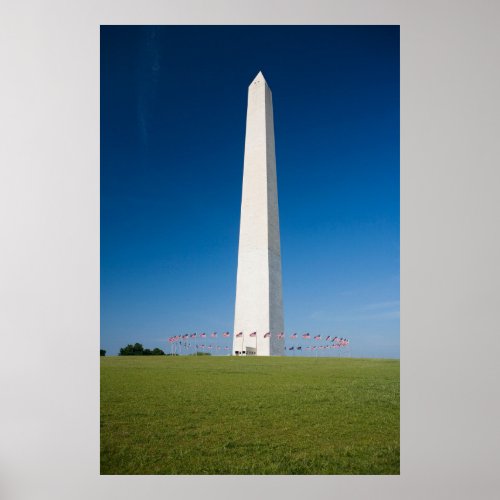 Monuments  Washington Monument with Flags Poster