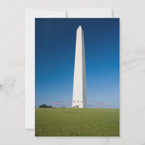 Monuments  Washington Monument with Flags Thank You Card