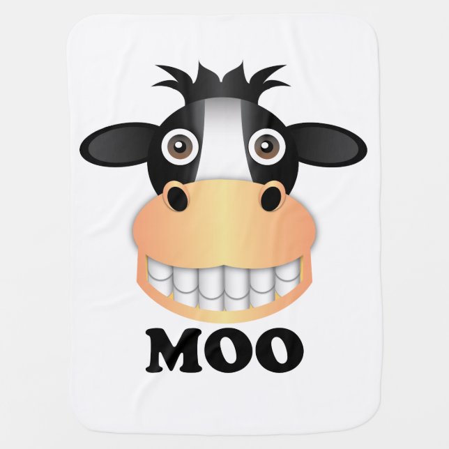 Moo - Baby Blanket Swaddle Blanket (Front)