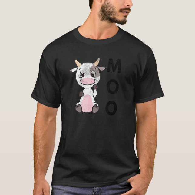 Moo Baby Cow Farmer Farm Animal Country Life T-Shirt (Front)