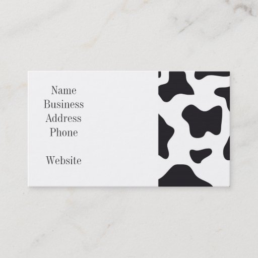 Customizable MOO Black and White Dairy Cow Pattern Print Gifts Business Card