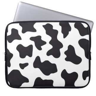 MOO Black and White Dairy Cow Pattern Print Gifts Laptop Sleeve