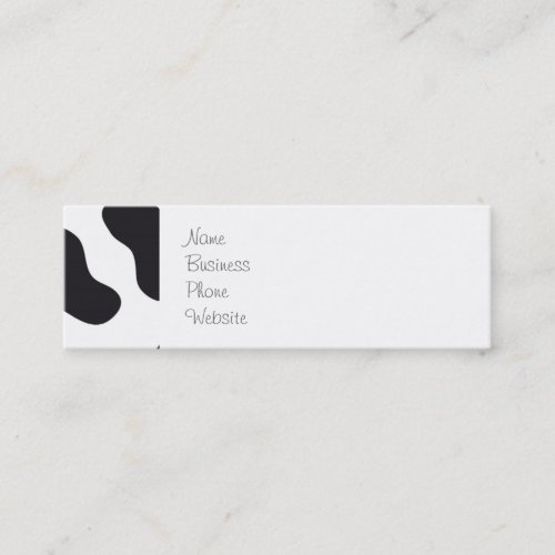 MOO Black and White Dairy Cow Pattern Print Gifts Mini Business Card