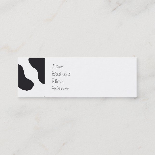 MOO Black and White Dairy Cow Pattern Print Gifts Mini Business Card (Front)
