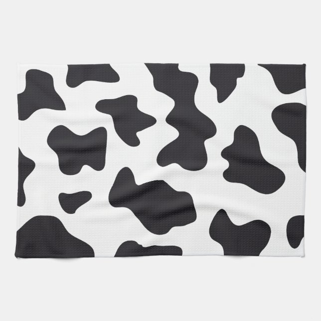 MOO Black and White Dairy Cow Pattern Print Gifts Towel (Horizontal)