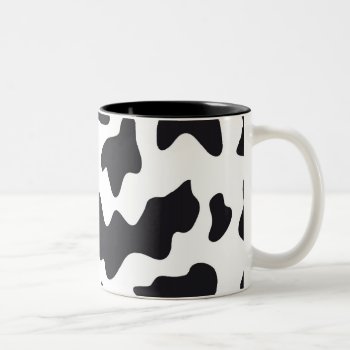 Moo Black And White Dairy Cow Pattern Print Gifts Two-tone Coffee Mug by PrettyPatternsGifts at Zazzle