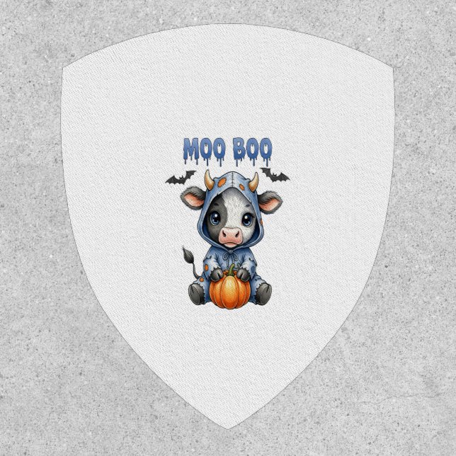 Moo Boo Halloween Cow Patch (Front)
