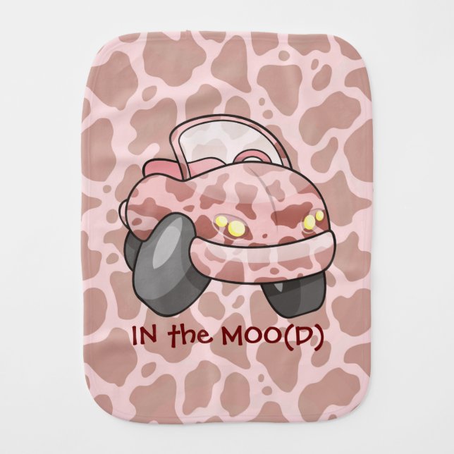 Moo Car Baby Burp Cloth (Front)