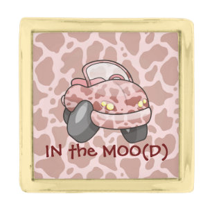 Moo Car Gold Finish Lapel Pin