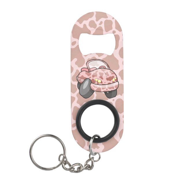 Moo Car Keychain Bottle Opener (Front)