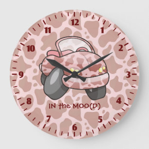 Moo Car Large Clock