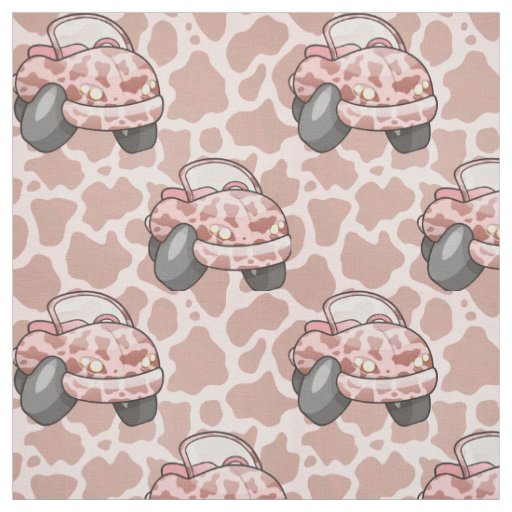 Moo Car Pattern Fabric