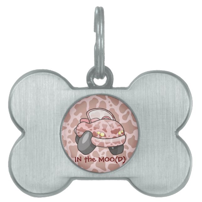Moo Car Pet ID Tag (Front)
