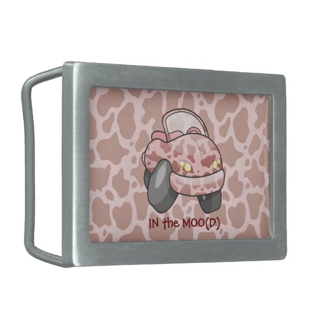 Moo Car Rectangular Belt Buckle (Front Left)