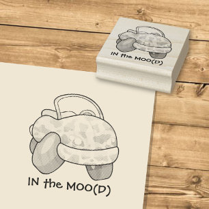 Moo Car Rubber Stamp
