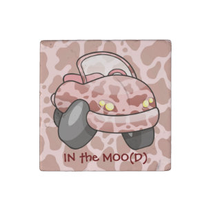 Moo Car Stone Magnet