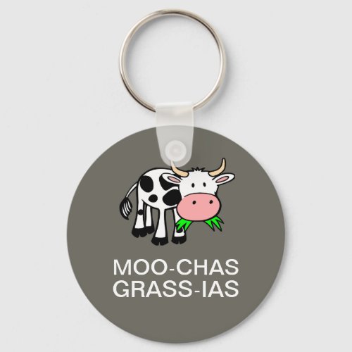 Moo_chas Grass_ias Muchas Gracias Basic Keychain