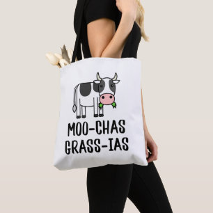 Moo-chas Grass-ias, Muchas Gracias gifts Calf Cow Tote Bag