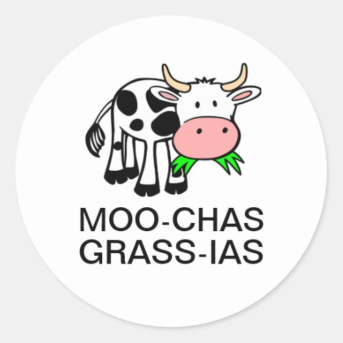 Moo_chas Grass_ias Muchas Gracias Sticker