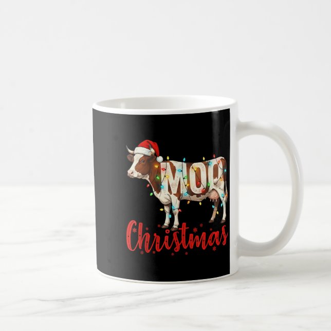 Moo Christmas Funny Cow Lovers Cattle Famer Farmin Coffee Mug (Right)