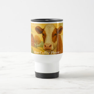 Moo Coffee Please !  Travel Mug
