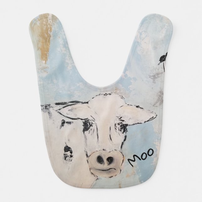 Moo Cow Baby Bib (Front)