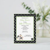 Moo Cow Black white Green Baby Shower Invitation (Standing Front)