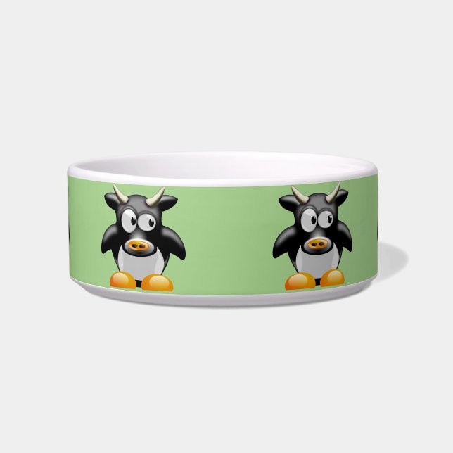 moo cow cat food bowl  (Front)