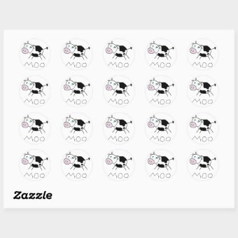Moo Cow Classic Round Sticker | Zazzle