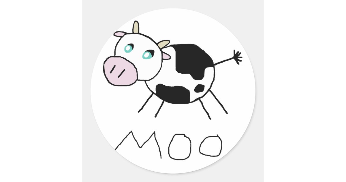 Moo Cow Classic Round Sticker | Zazzle