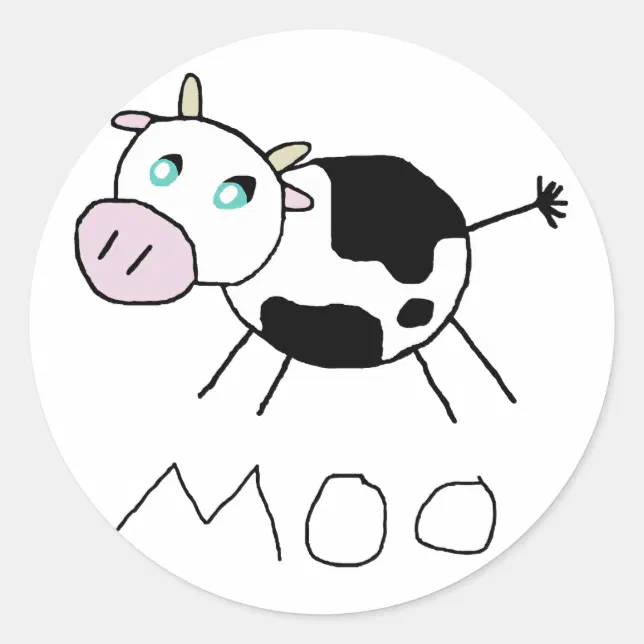 Moo Cow Classic Round Sticker | Zazzle