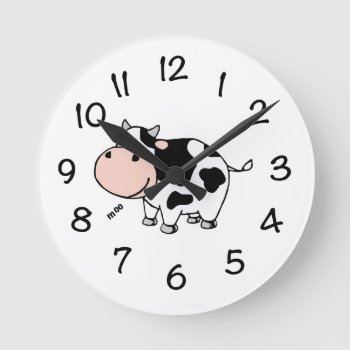 Moo Cow Clock by houseme at Zazzle