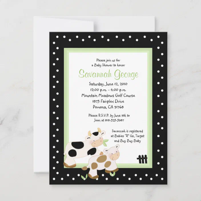 Moo Cow Farm Barnyard Baby Shower 4 25 X 5 5 Invitation Zazzle Com