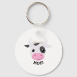 Moo Cow Keychain at Zazzle