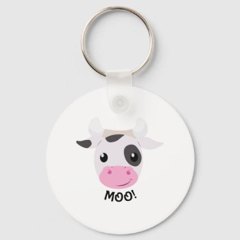 Moo Cow Keychain by Windmilldesigns at Zazzle